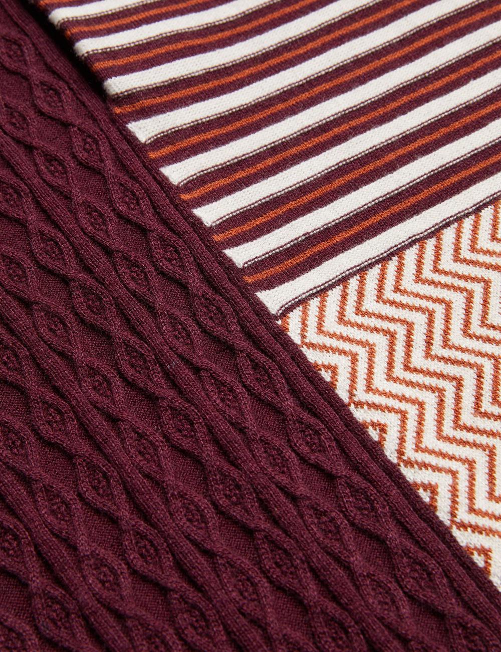 Maroon Ted Baker MINSTA - Textured Patchwork Knit Men Polos Shirts | SG  7941-AEYWP
