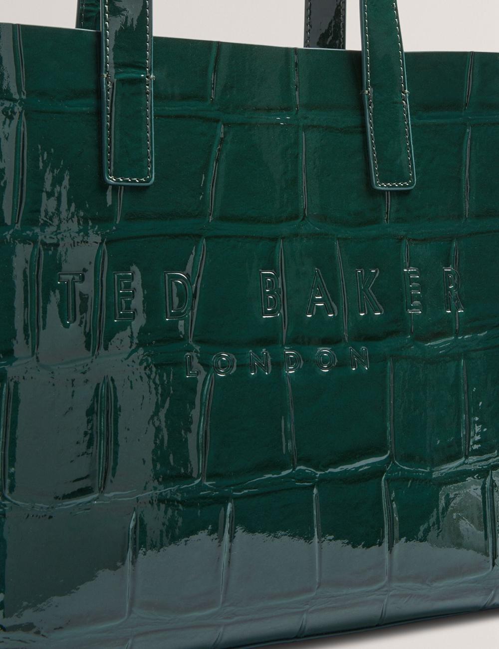 Mid-Green Ted Baker REPTCON - Croc Effect Small Women Tote Bags | SG  6834-ULIFT