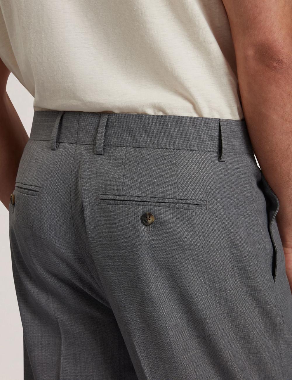 Mid-Grey Ted Baker SELWYNT - Lightweight Wool Blend Men Trousers | SG  2735-SWHOU