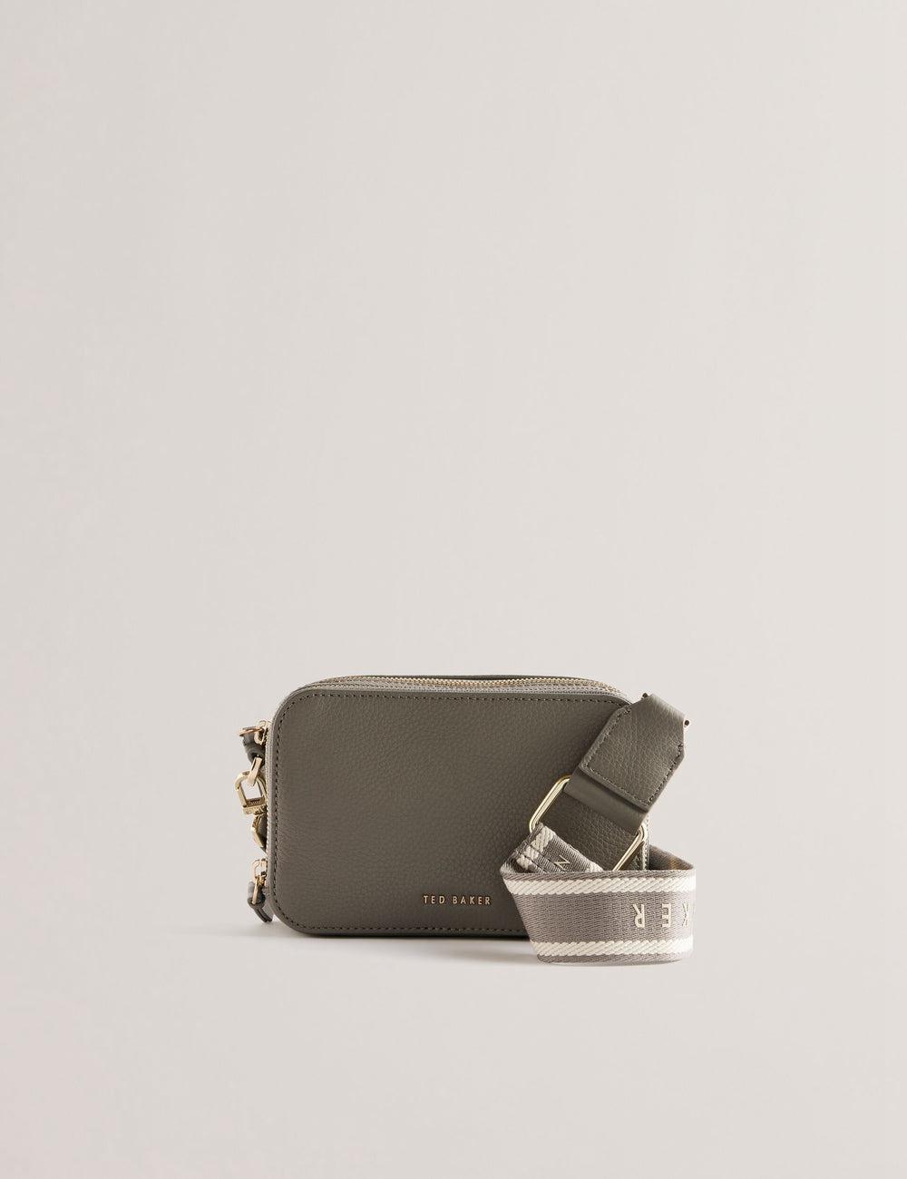 Mid-Grey Ted Baker STUNNA - Mini Leather Crossbody Camera Women Camera Bag | SG  3028-ELGRS