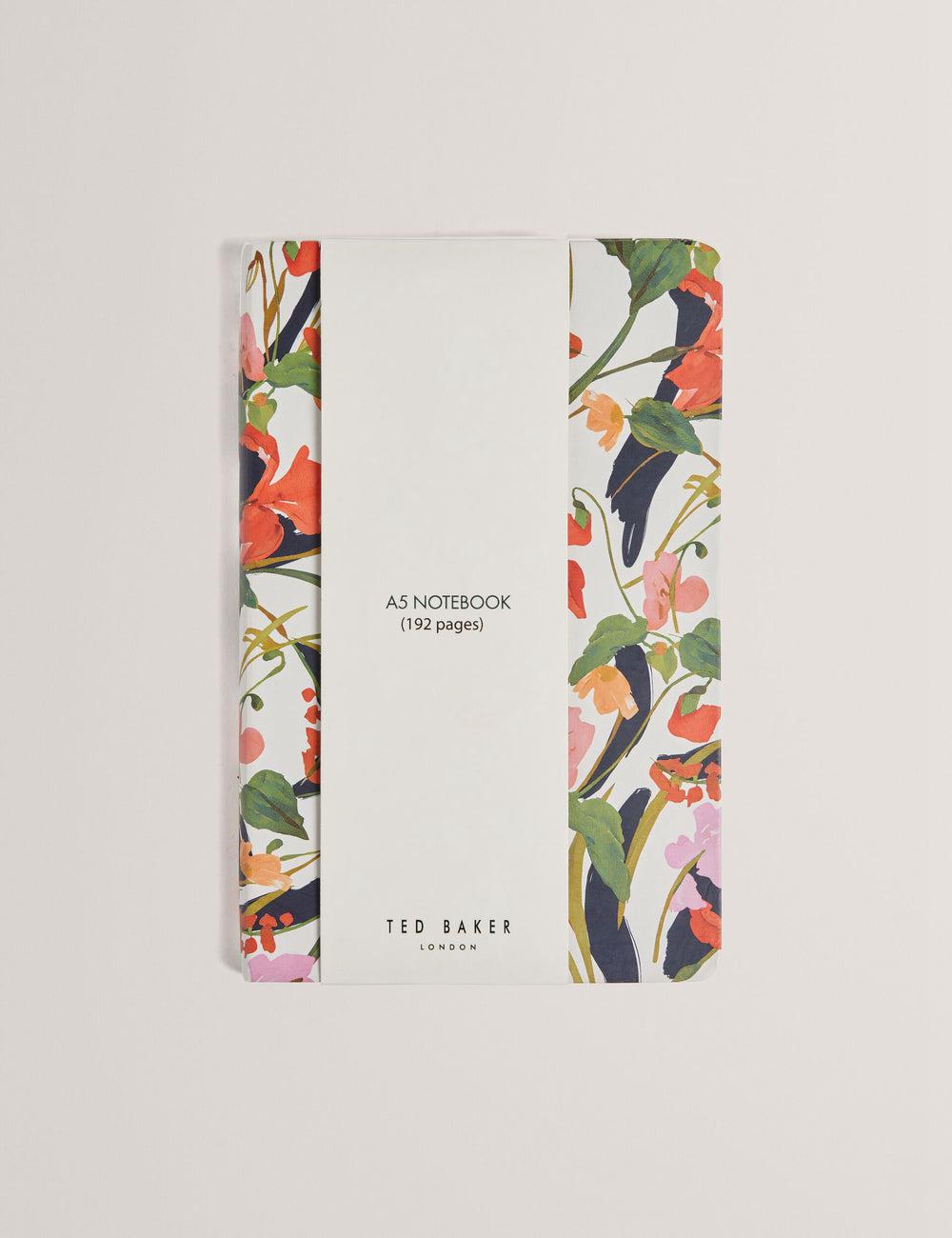 Nat-White Ted Baker KATIIES - Floral Print A5 Notebook Women Stationary | SG  8204-QZPMD