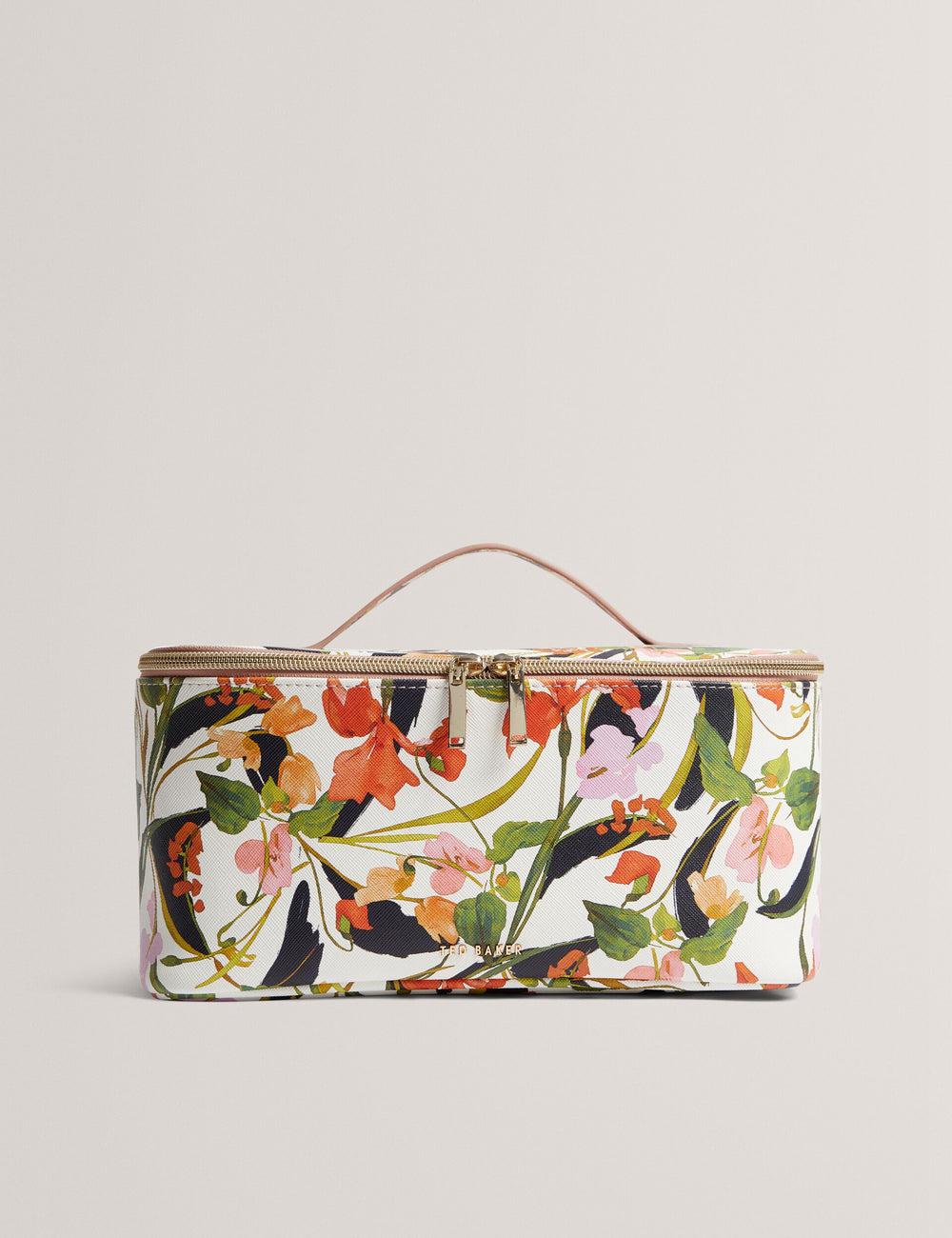 Nat-White Ted Baker LOUISII - Floral PU Top Handle Large Women Wash Bags | SG  4159-JRYKQ