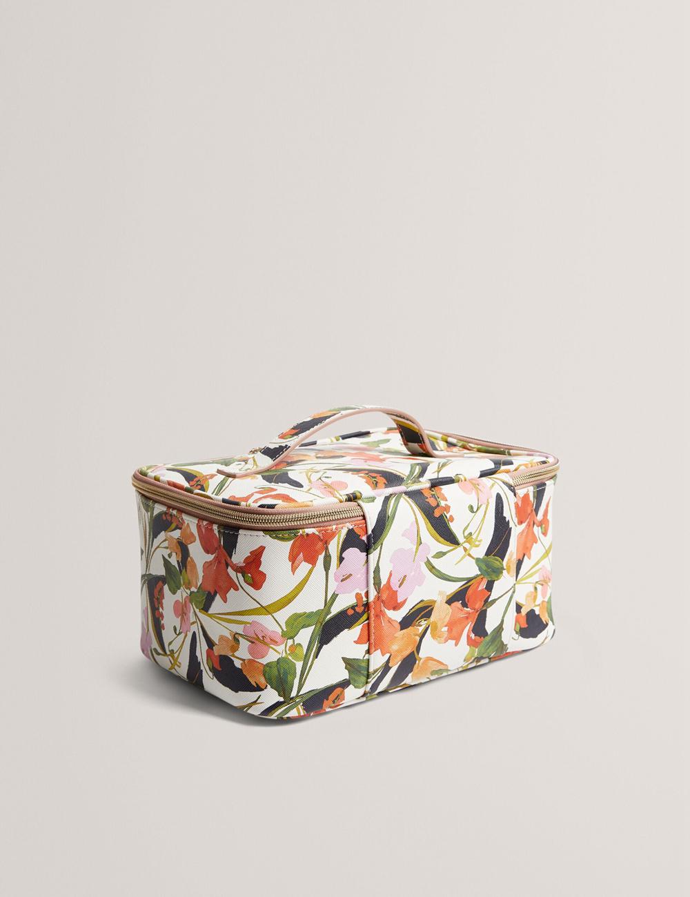 Nat-White Ted Baker LOUISII - Floral PU Top Handle Large Women Wash Bags | SG  4159-JRYKQ