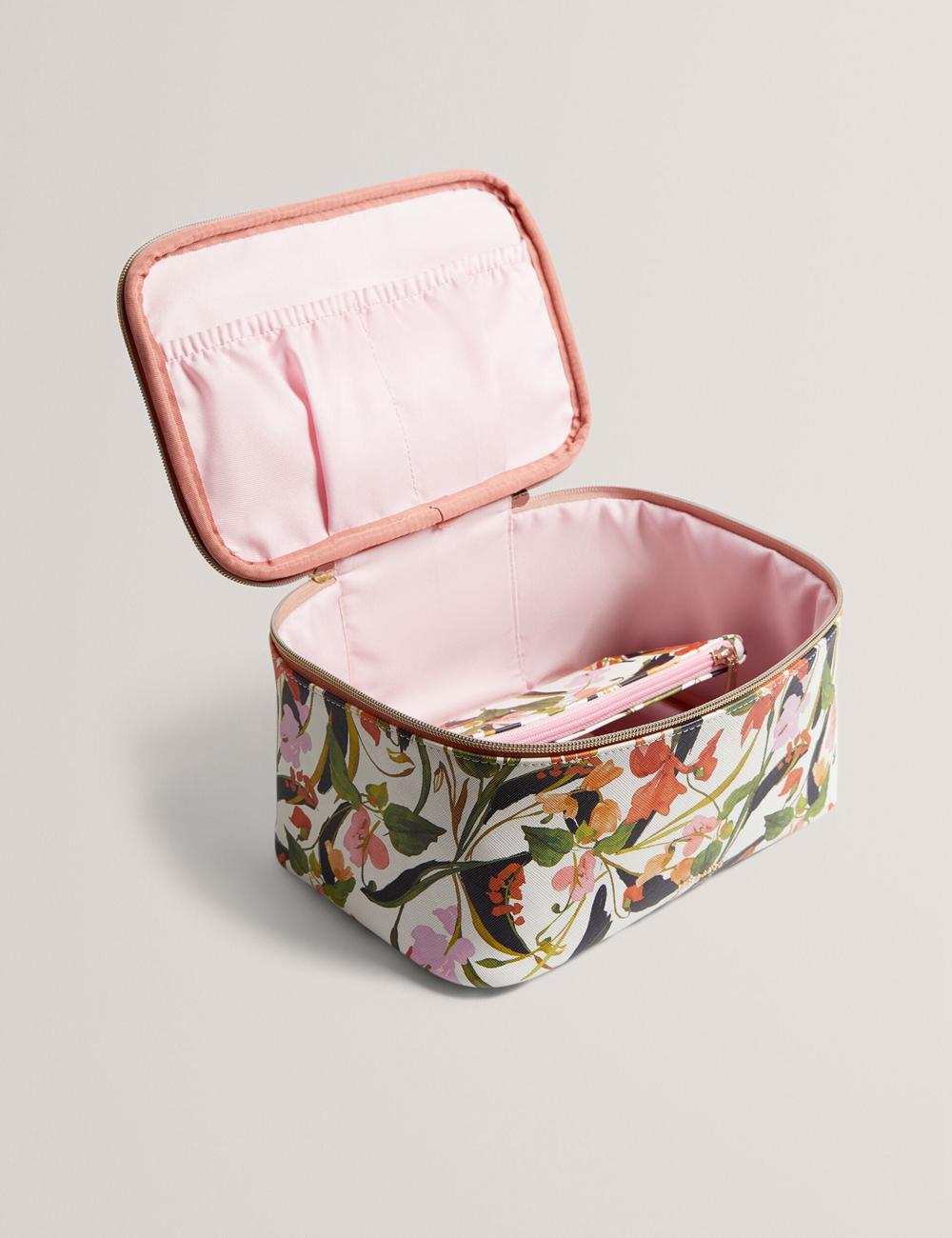 Nat-White Ted Baker LOUISII - Floral PU Top Handle Large Women Wash Bags | SG  4159-JRYKQ