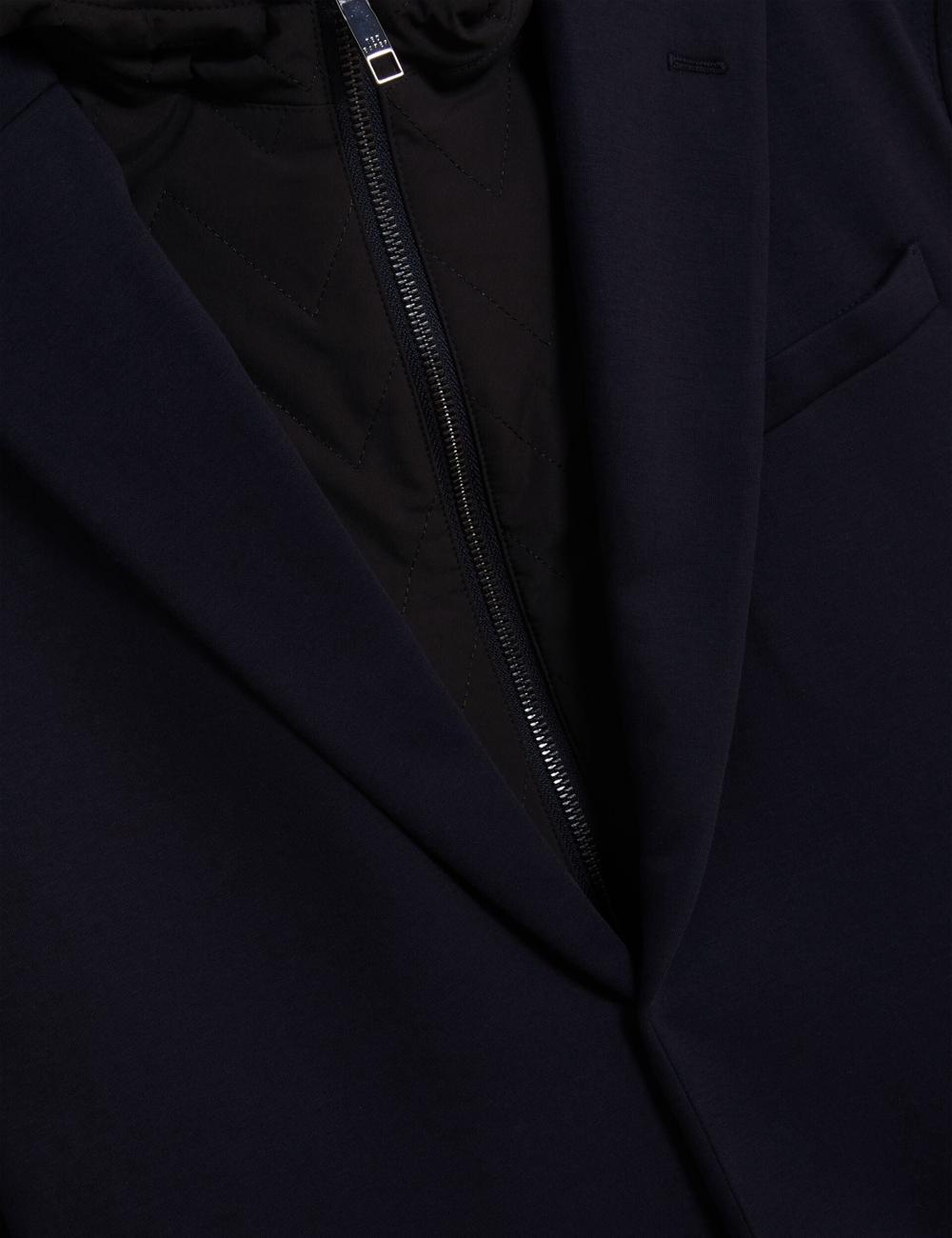 Navy Ted Baker ASHB - Jersey Blazer With Zip-Up Hooded Liner Men Blazers | SG  0926-YUPHC