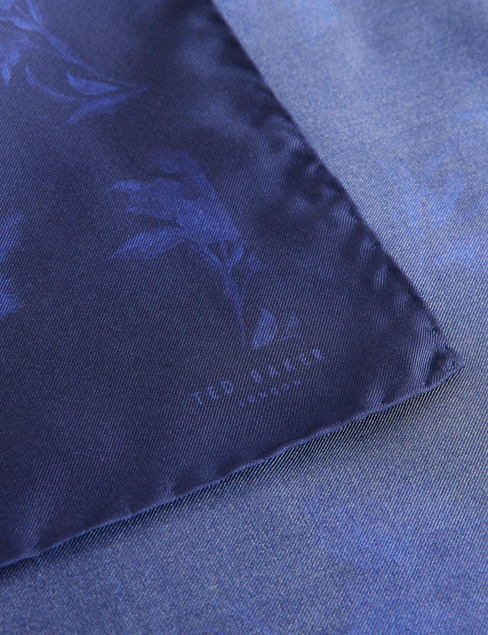 Navy Ted Baker AUSTINS - Two Tone Floral Silk Pocket Men Pocket Squares | SG  2781-NWGIK