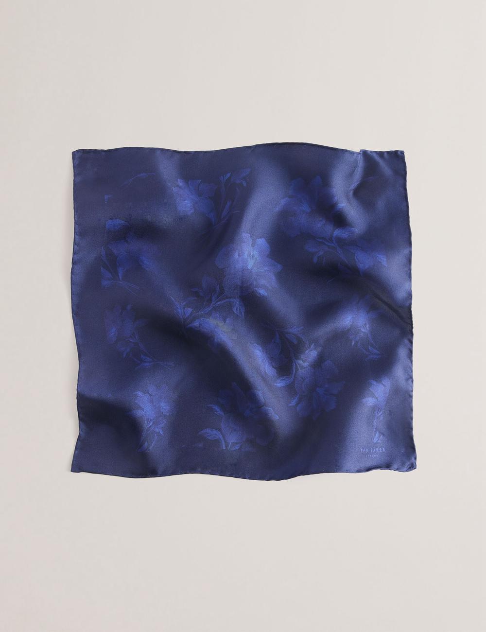 Navy Ted Baker AUSTINS - Two Tone Floral Silk Pocket Men Pocket Squares | SG  2781-NWGIK