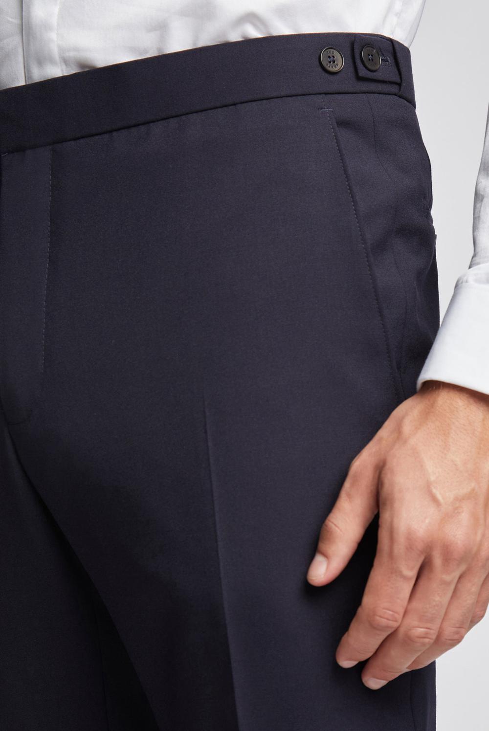 Navy Ted Baker BREENTS - Slim Fit Navy Tuxedo Men Trousers | SG  5948-ENWPT