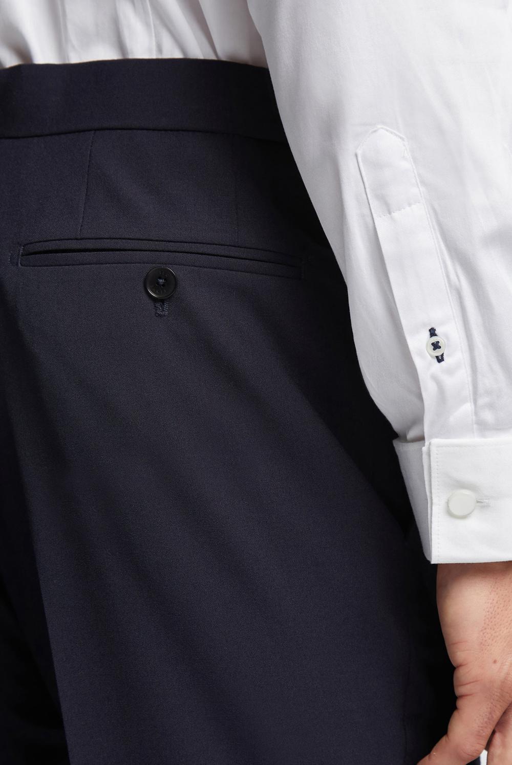 Navy Ted Baker BREENTS - Slim Fit Navy Tuxedo Men Trousers | SG  5948-ENWPT