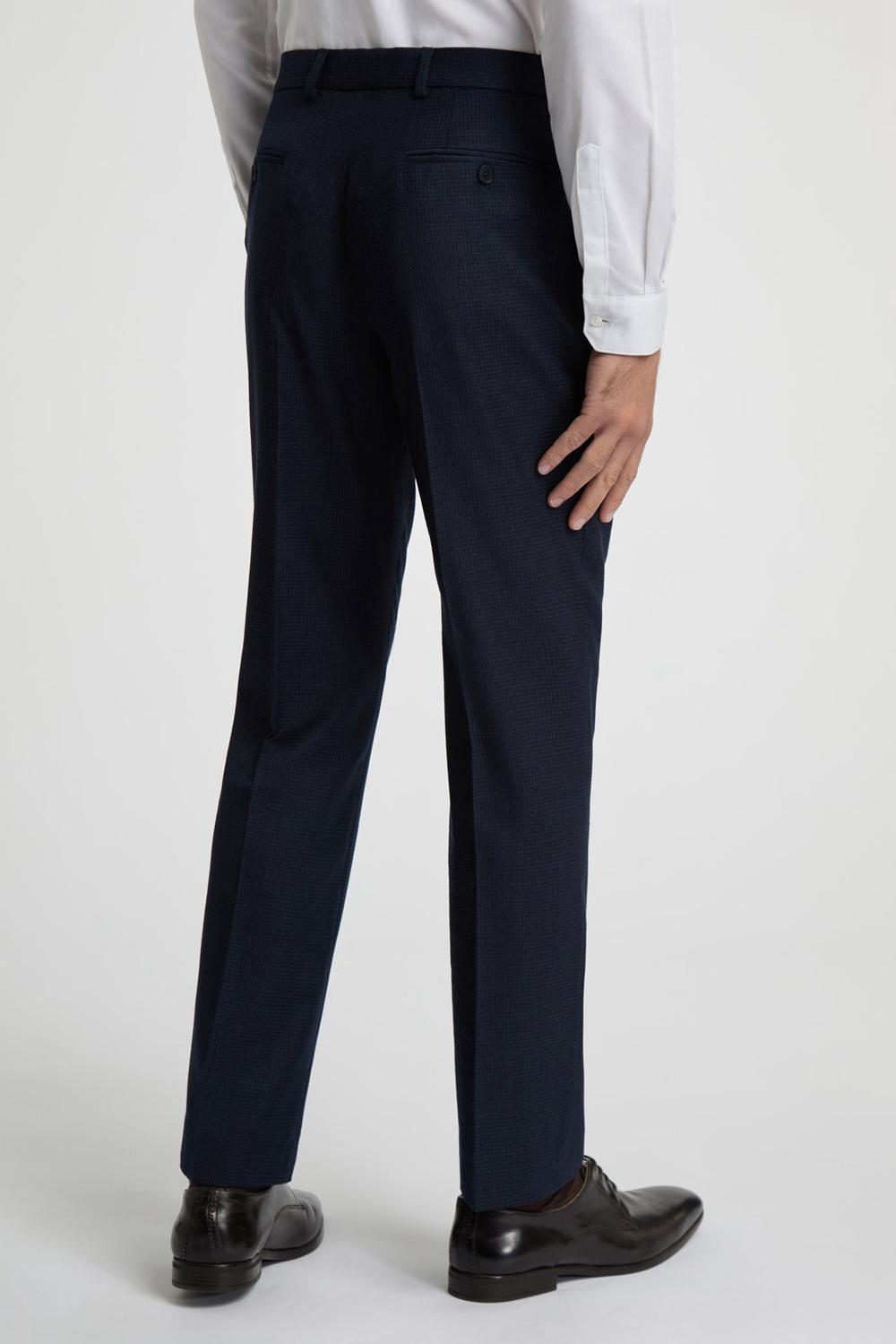 Navy Ted Baker CANISTS - Grid Check Regular Fit Suit Men Trousers | SG  8359-WPMRH