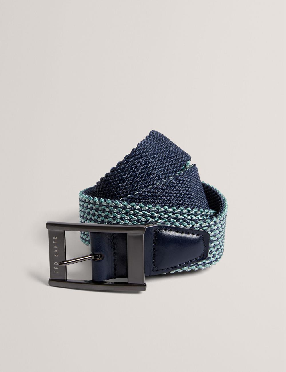 Navy Ted Baker COLUMMM - Reversible Woven Elasticated Men Belts | SG  7160-XNZWL