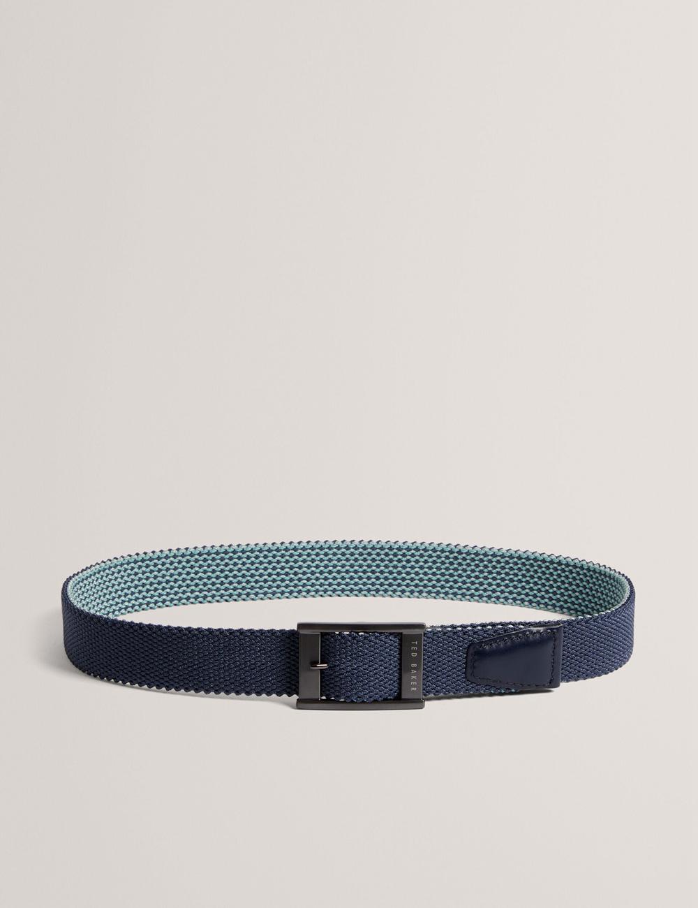 Navy Ted Baker COLUMMM - Reversible Woven Elasticated Men Belts | SG  7160-XNZWL
