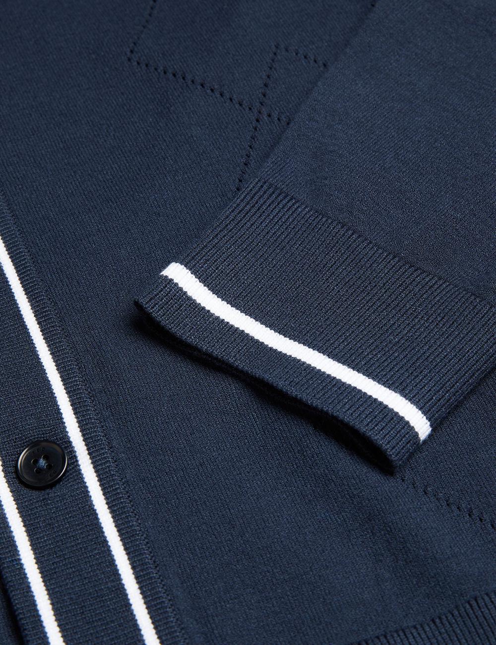 Navy Ted Baker ELMDON LS Diamond Button Through Men Casual Shirts | SG  4716-IXRFD
