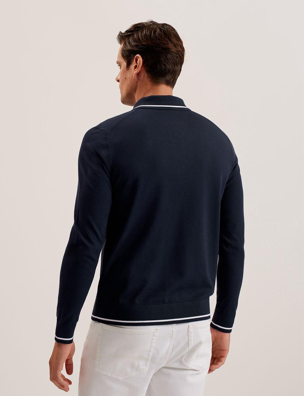 Navy Ted Baker ELMDON LS Diamond Button Through Men Casual Shirts | SG  4716-IXRFD