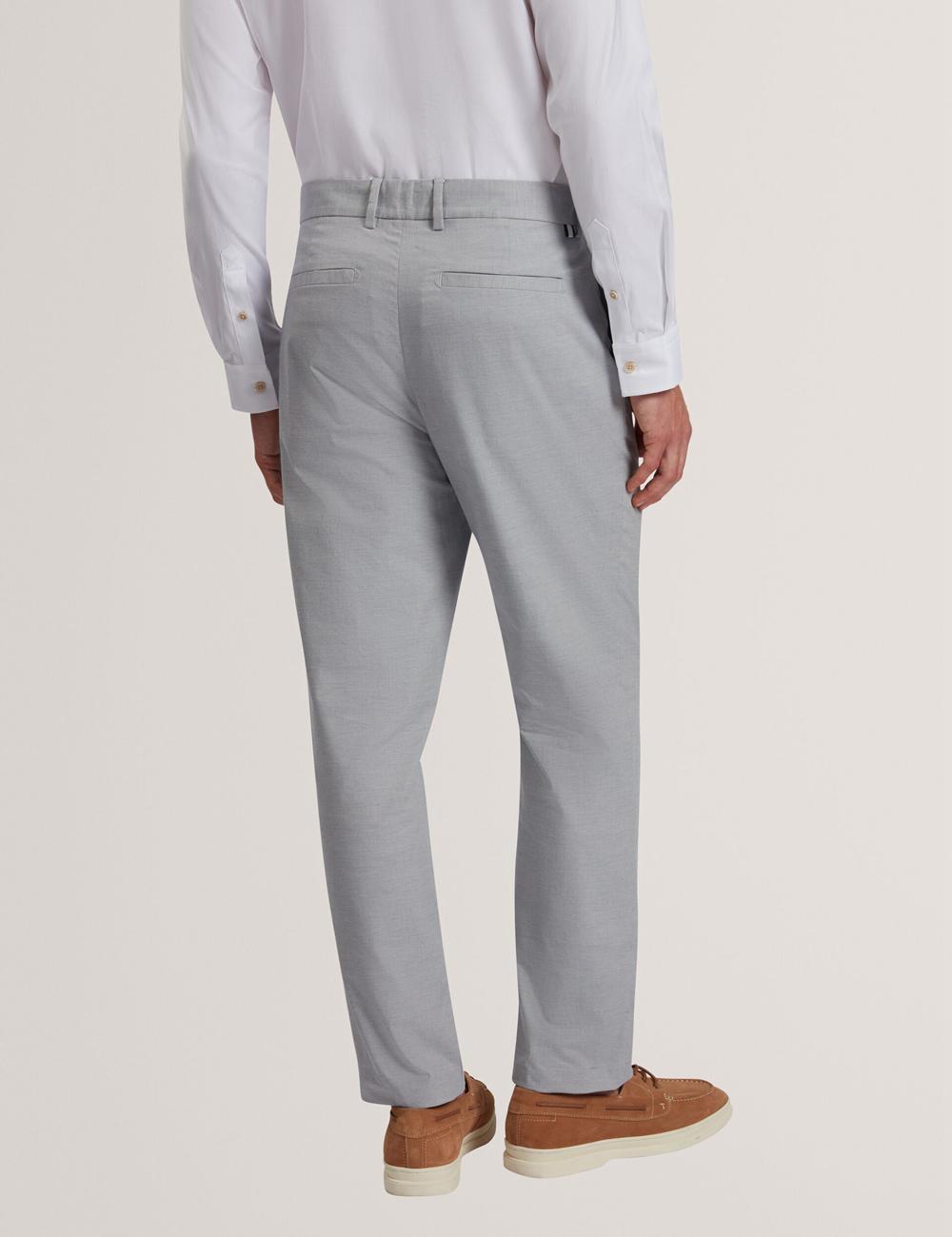 Navy Ted Baker JACKUS - Regular Fit Cotton Blend Chino Men Trousers | SG  5921-AVJNE