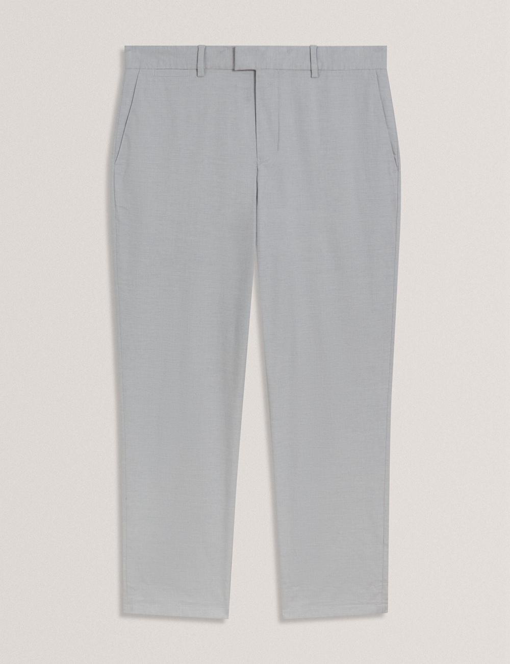 Navy Ted Baker JACKUS - Regular Fit Cotton Blend Chino Men Trousers | SG  5921-AVJNE