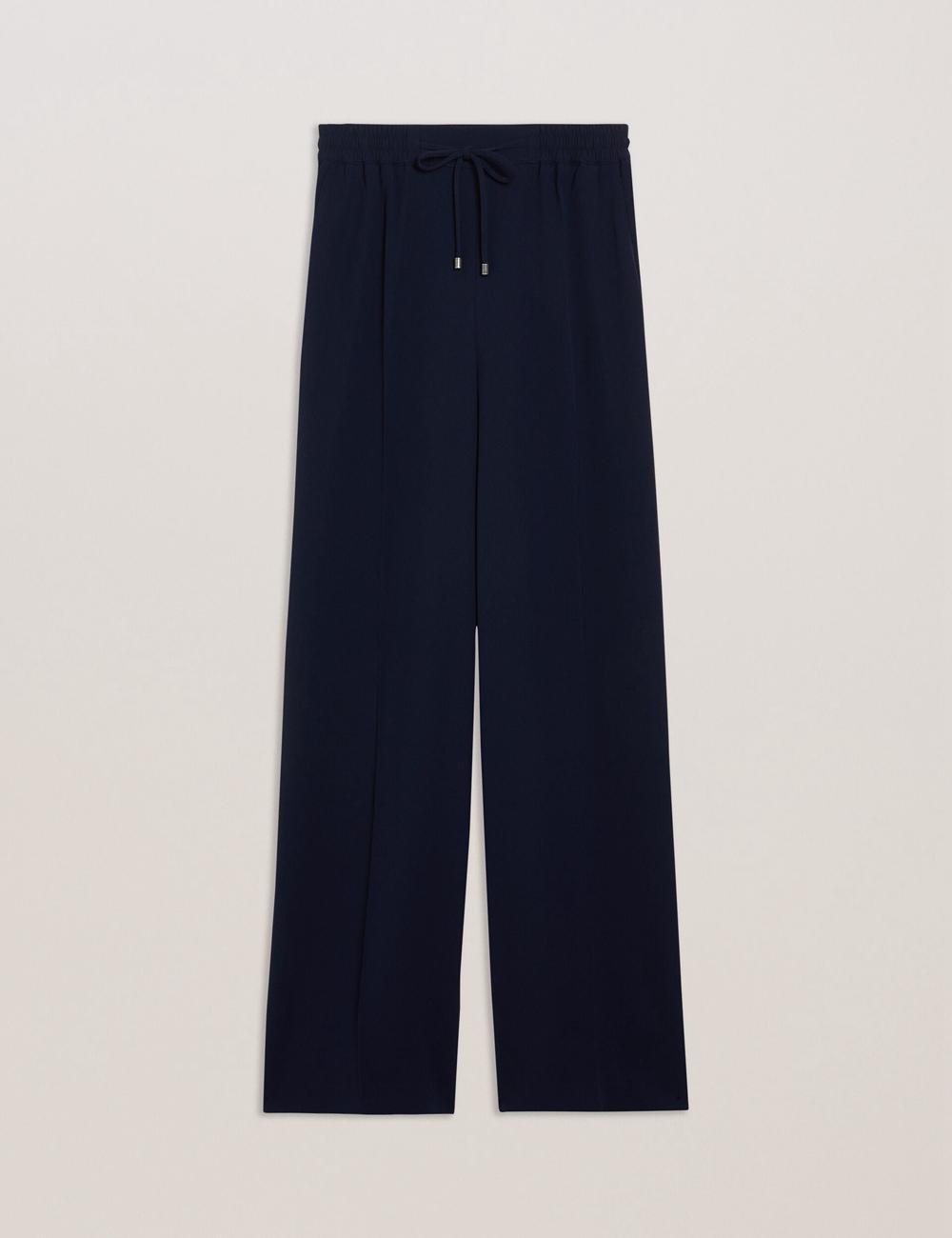 Navy Ted Baker LILIAAH - Wide Leg Tailored Women Joggers | SG  0789-BKFCO