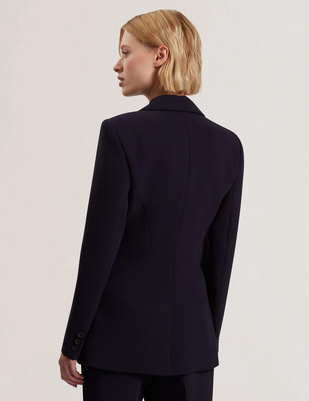 Navy Ted Baker MANABL - Slim Fit Single Breasted Tailored Blazer Women Jackets | SG  8659-LHBDG