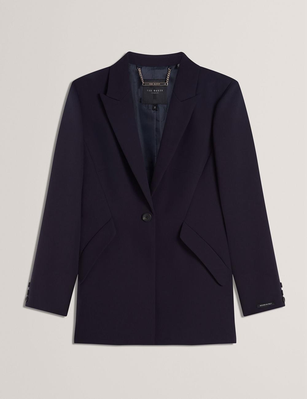 Navy Ted Baker MANABL - Slim Fit Single Breasted Tailored Blazer Women Jackets | SG  8659-LHBDG