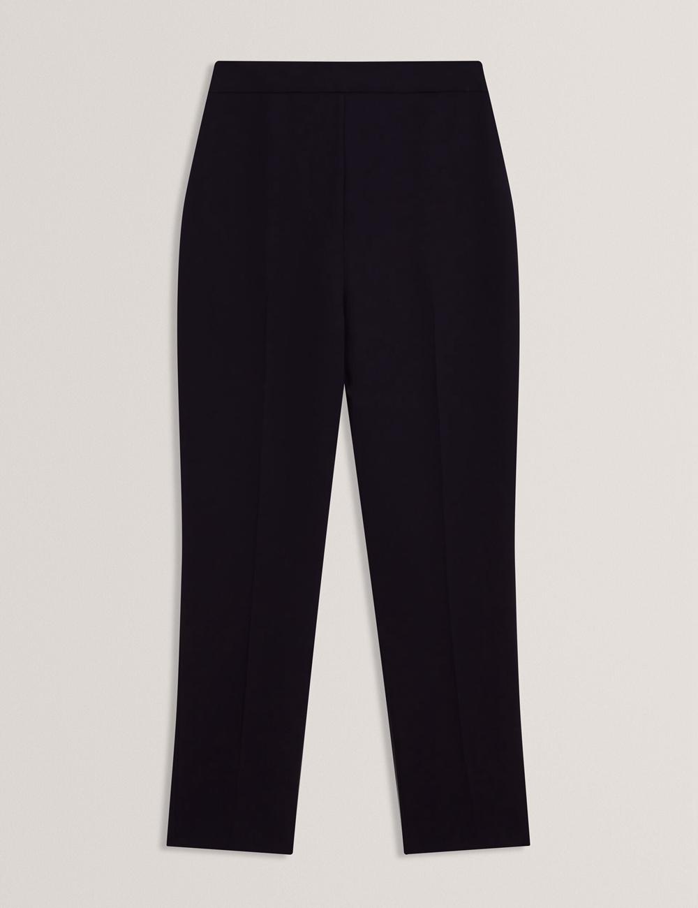 Navy Ted Baker MANABTL - High Waist Tapered Leg Tailored Women Trousers | SG  9674-RAITN