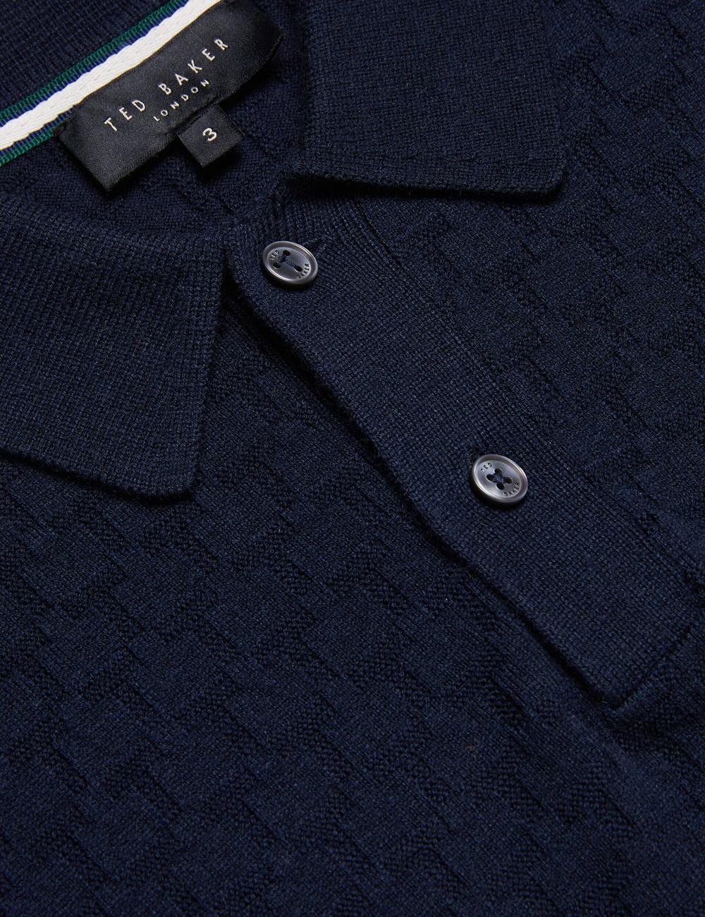 Navy Ted Baker MORAR - T Knit Long Sleeve Top Men Jumpers | SG  7350-FTJMH