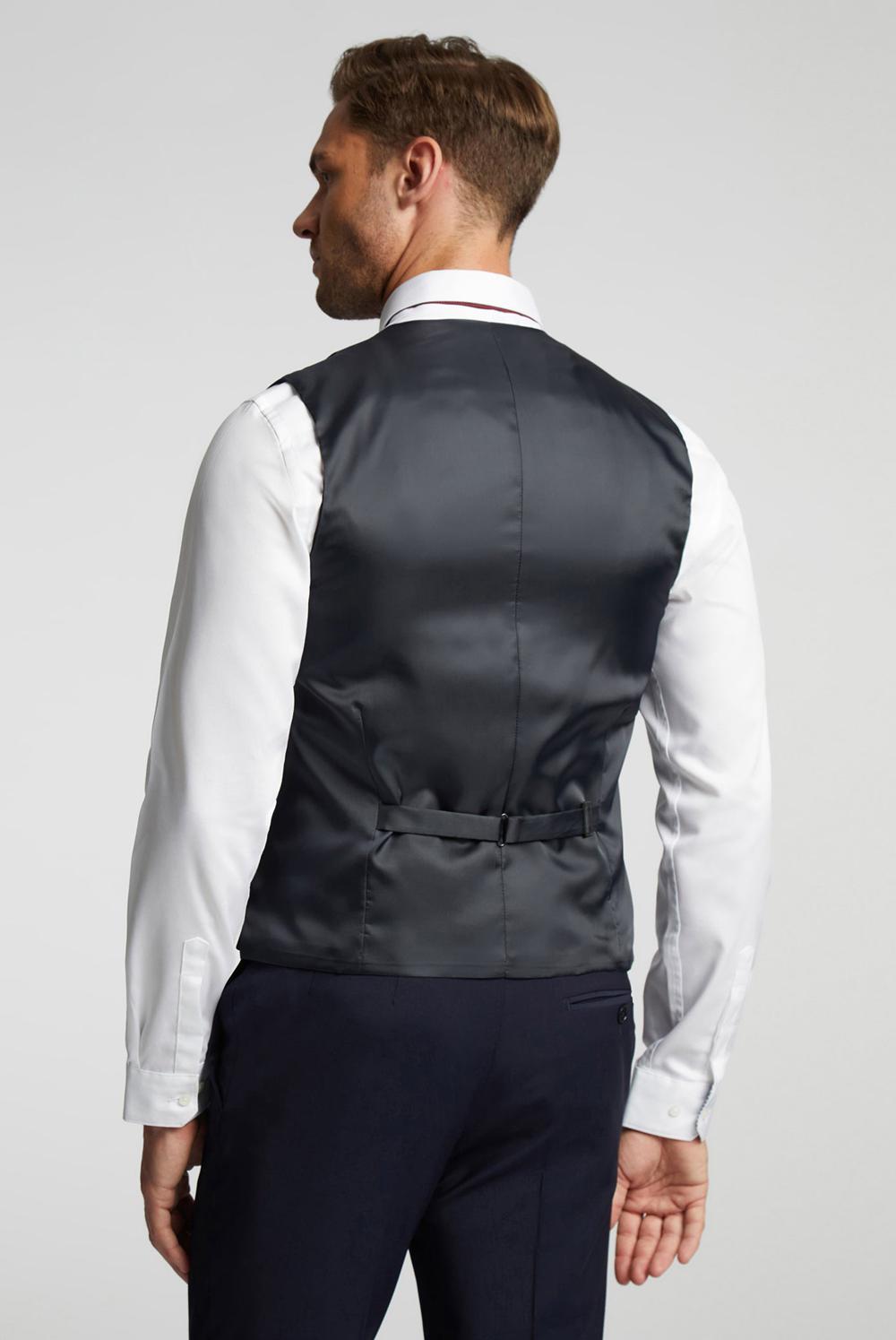 Navy Ted Baker PANAMA - Wool Blend Slim Fit Men Suit Waistcoat | SG  2649-PBXHC