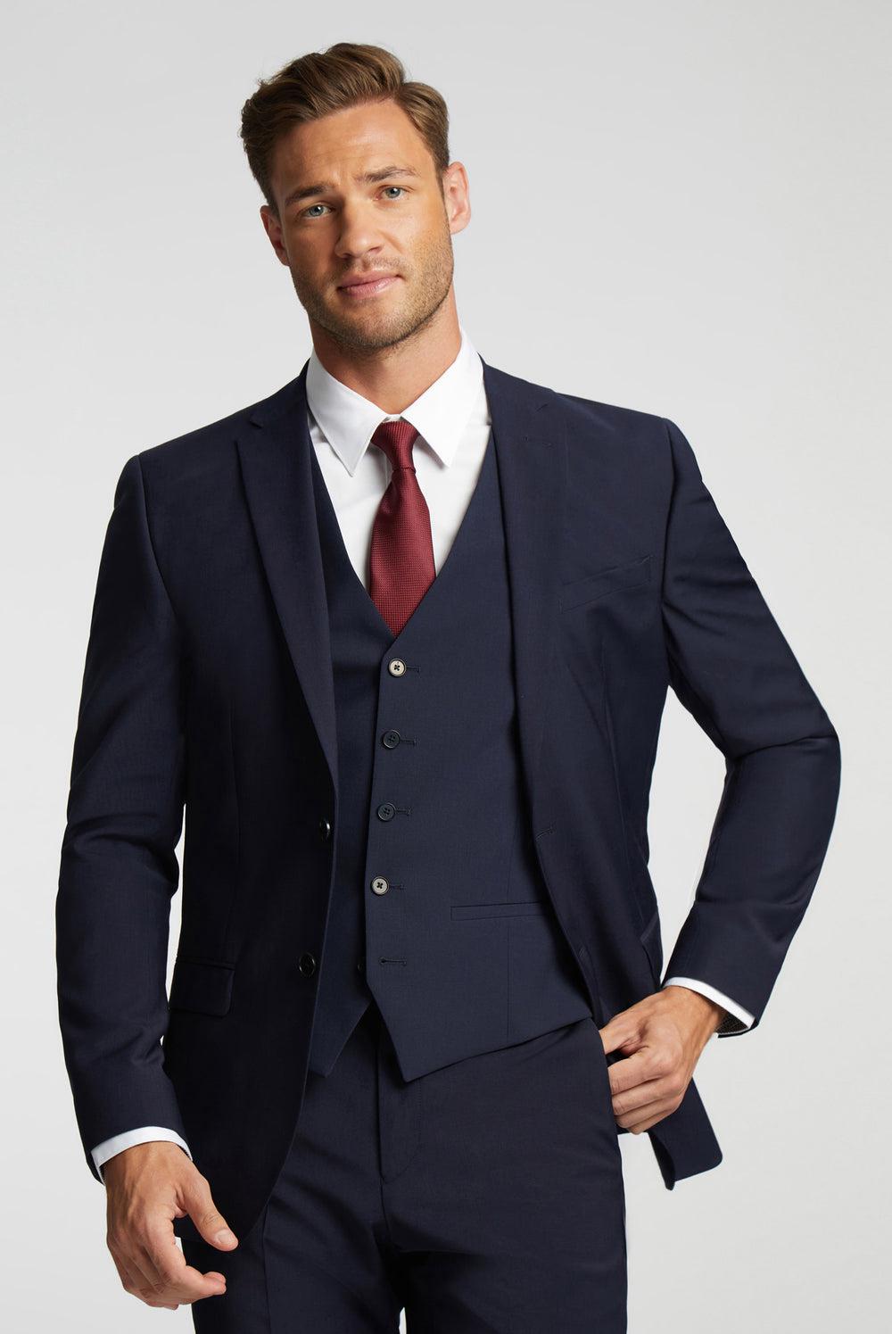 Navy Ted Baker PANAMA - Wool Blend Slim Fit Suit Men Jackets | SG  5476-VEGBS