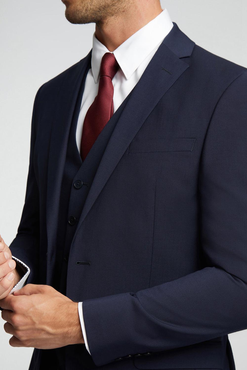 Navy Ted Baker PANAMA - Wool Blend Slim Fit Suit Men Jackets | SG  5476-VEGBS
