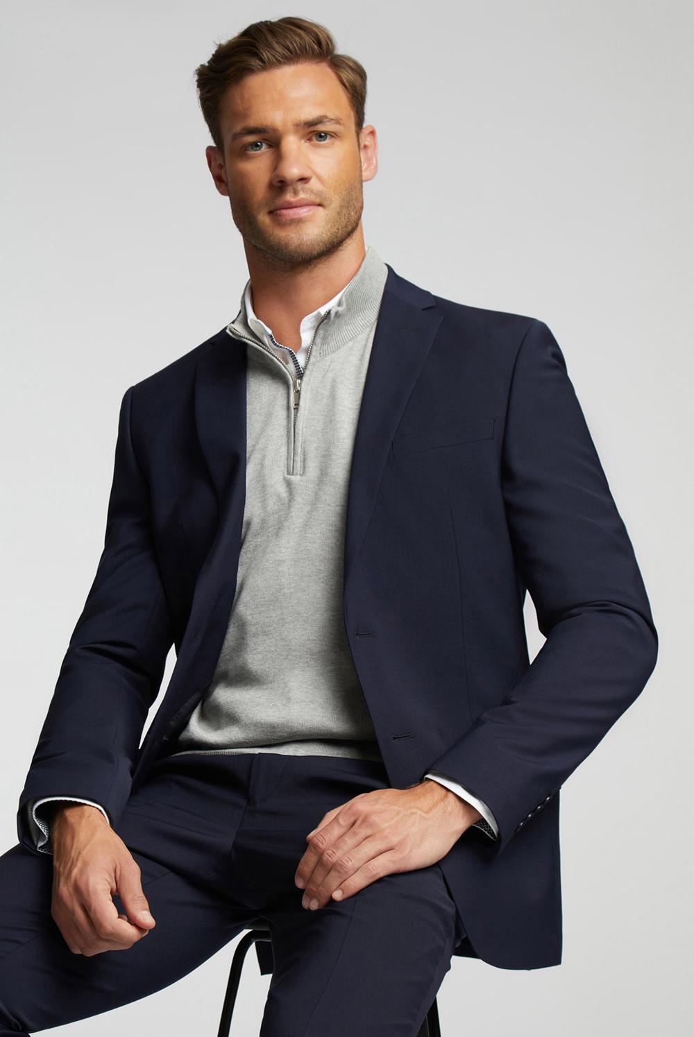 Navy Ted Baker PANAMA - Wool Blend Slim Fit Suit Men Jackets | SG  5476-VEGBS