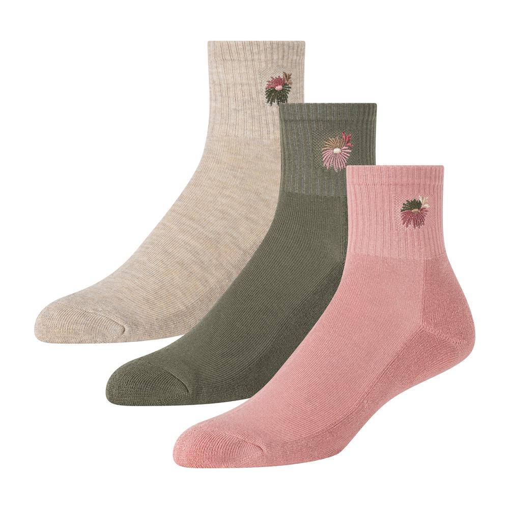 Pink Ted Baker 3 Pack Cushioned Sole High Ankle Crew Women Socks | SG  7036-YZHTN