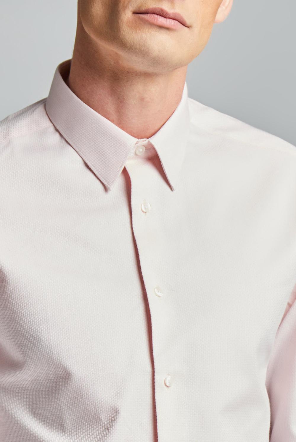 Pink Ted Baker DORAIN - Textured Cotton Long Sleeve Men Formal Shirts | SG  9846-HEBNA