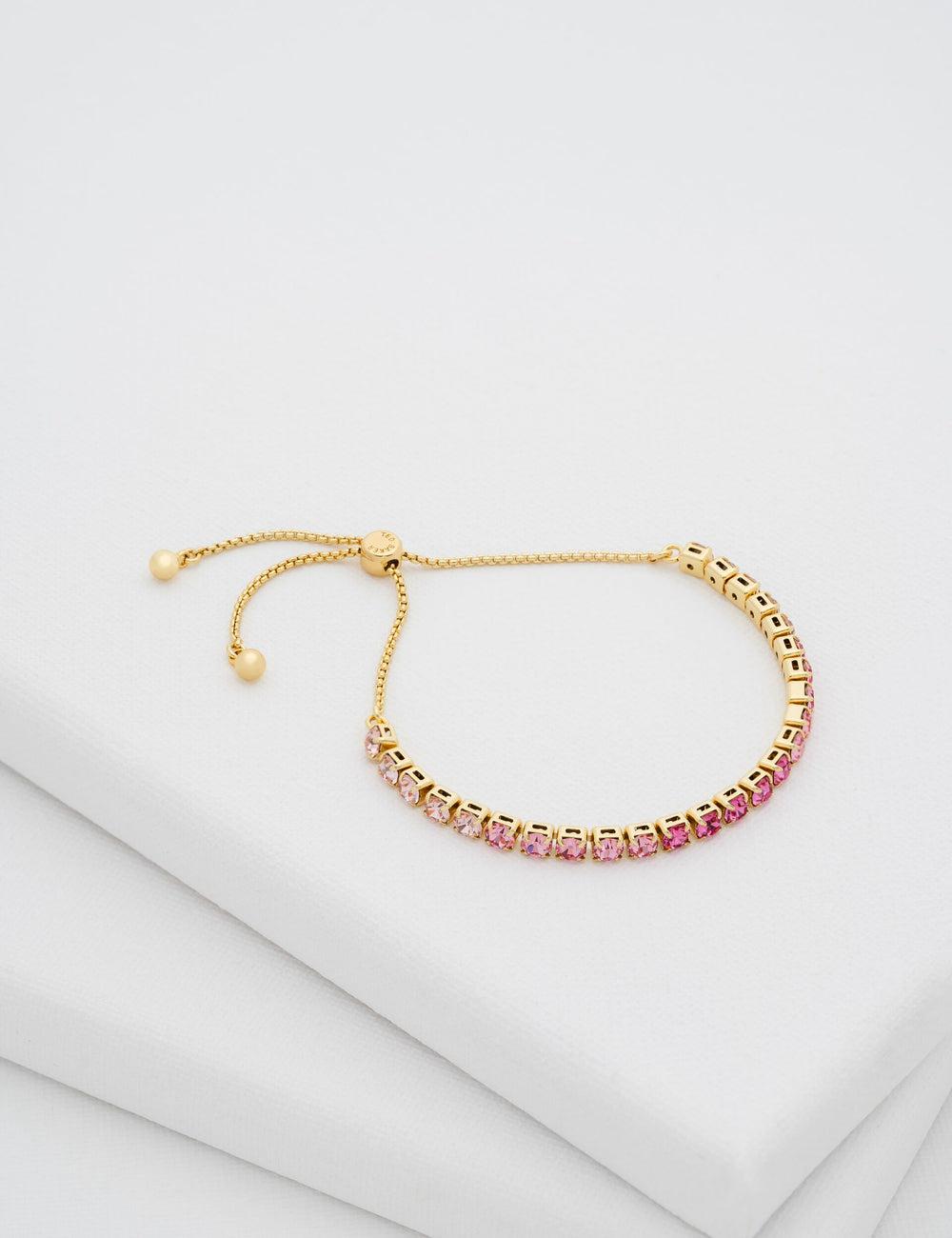 Pink Ted Baker MELRAH - Crystal Adjustable Tennis Women Bracelets | SG  5613-DMXGF