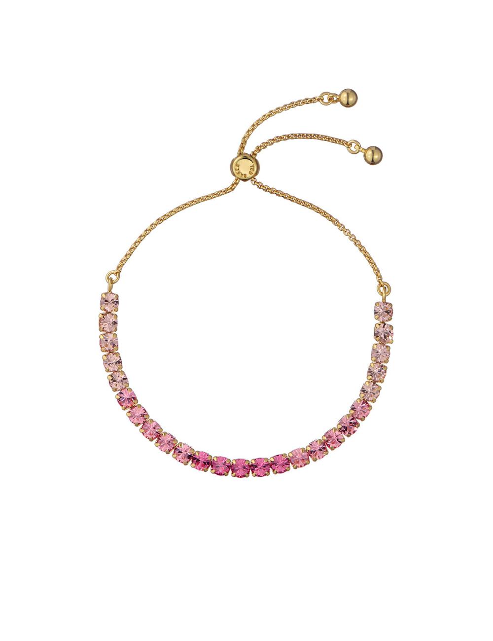 Pink Ted Baker MELRAH - Crystal Adjustable Tennis Women Bracelets | SG  5613-DMXGF