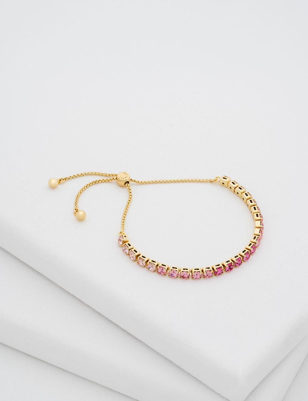 Pink Ted Baker MELRAH - Crystal Adjustable Tennis Women Bracelets | SG  5613-DMXGF
