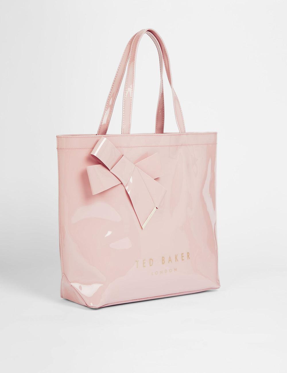 Pink Ted Baker NICON - Knot Bow Vinyl Icon Women Tote Bags | SG  0649-BIPDO