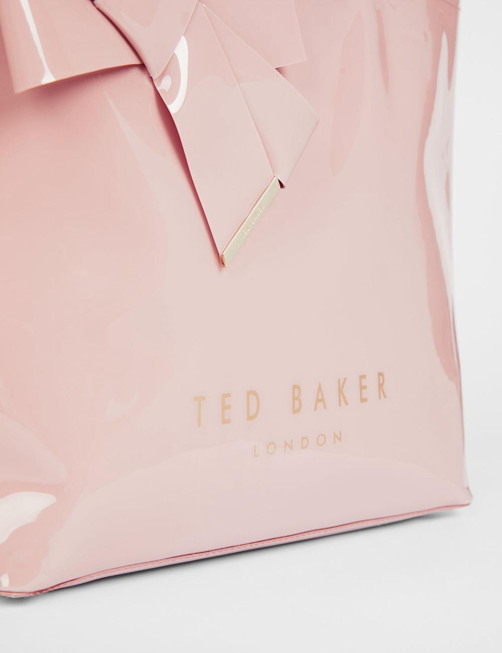 Pink Ted Baker NICON - Knot Bow Vinyl Icon Women Tote Bags | SG  0649-BIPDO