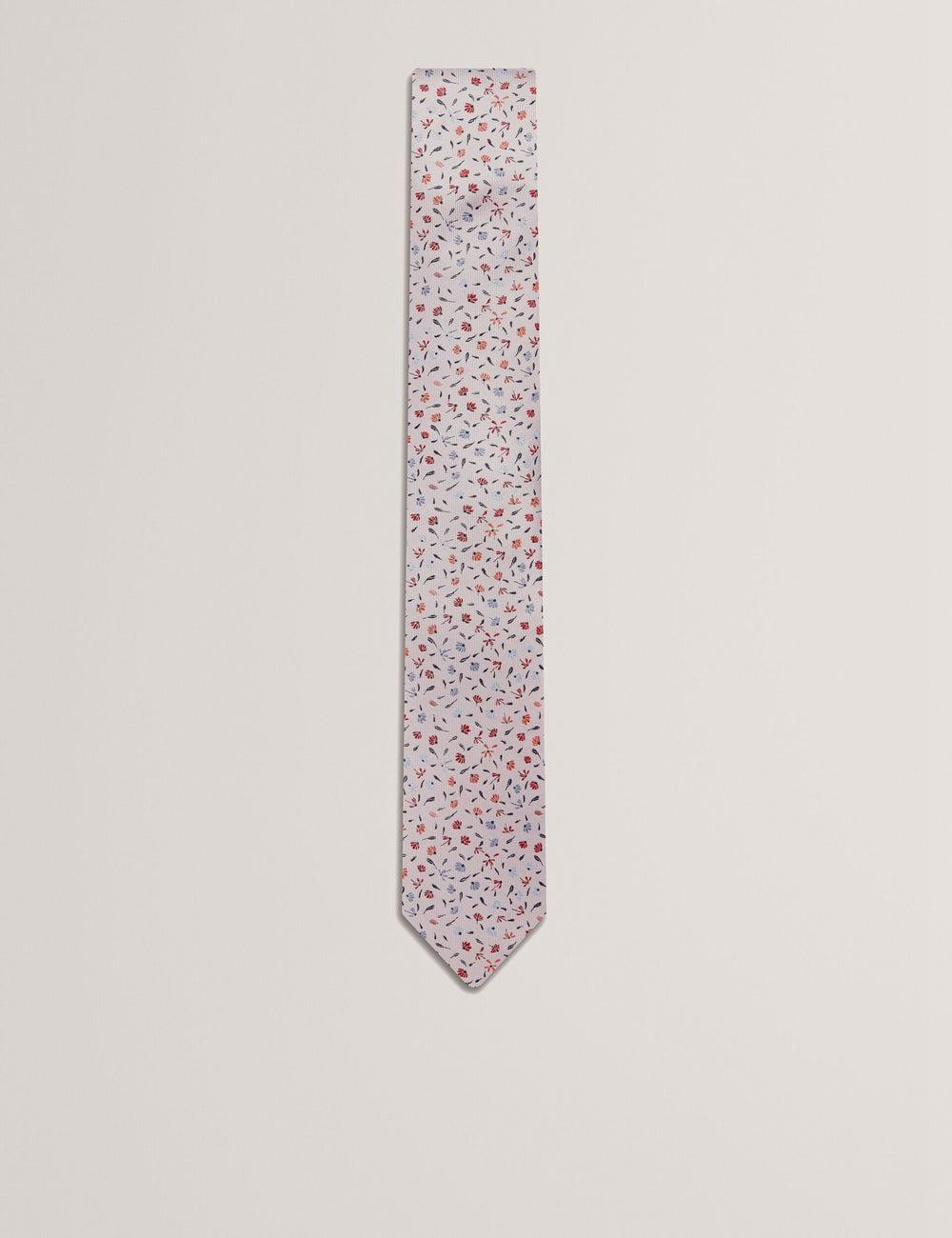 Pink Ted Baker ORSEA - Ditsy Petal Print Woven Silk Men Ties | SG  6142-EDNWL