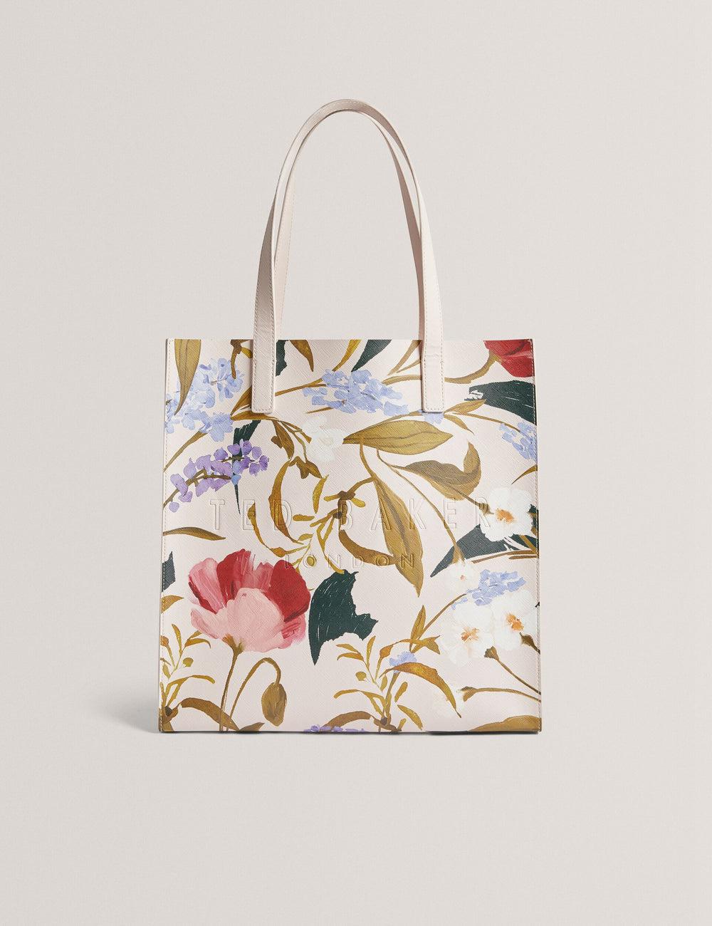 Pink Ted Baker PALAMAA - Floral Print PU Leather Large Women Tote Bags | SG  3426-GQVUX