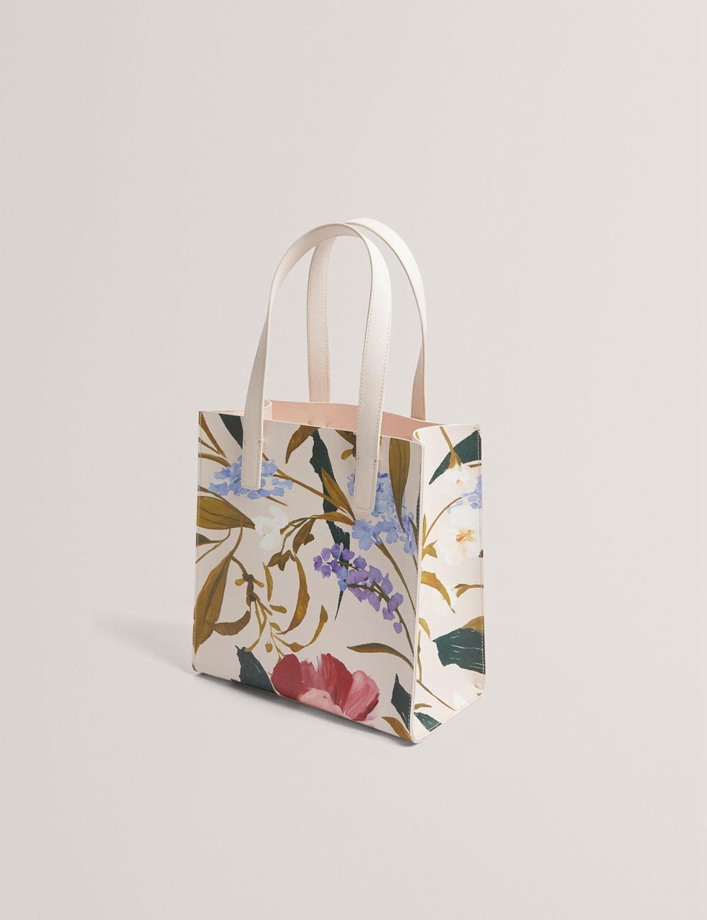 Pink Ted Baker PHYLISA - Floral Print PU Leather Small Women Tote Bags | SG  9038-DKFVU