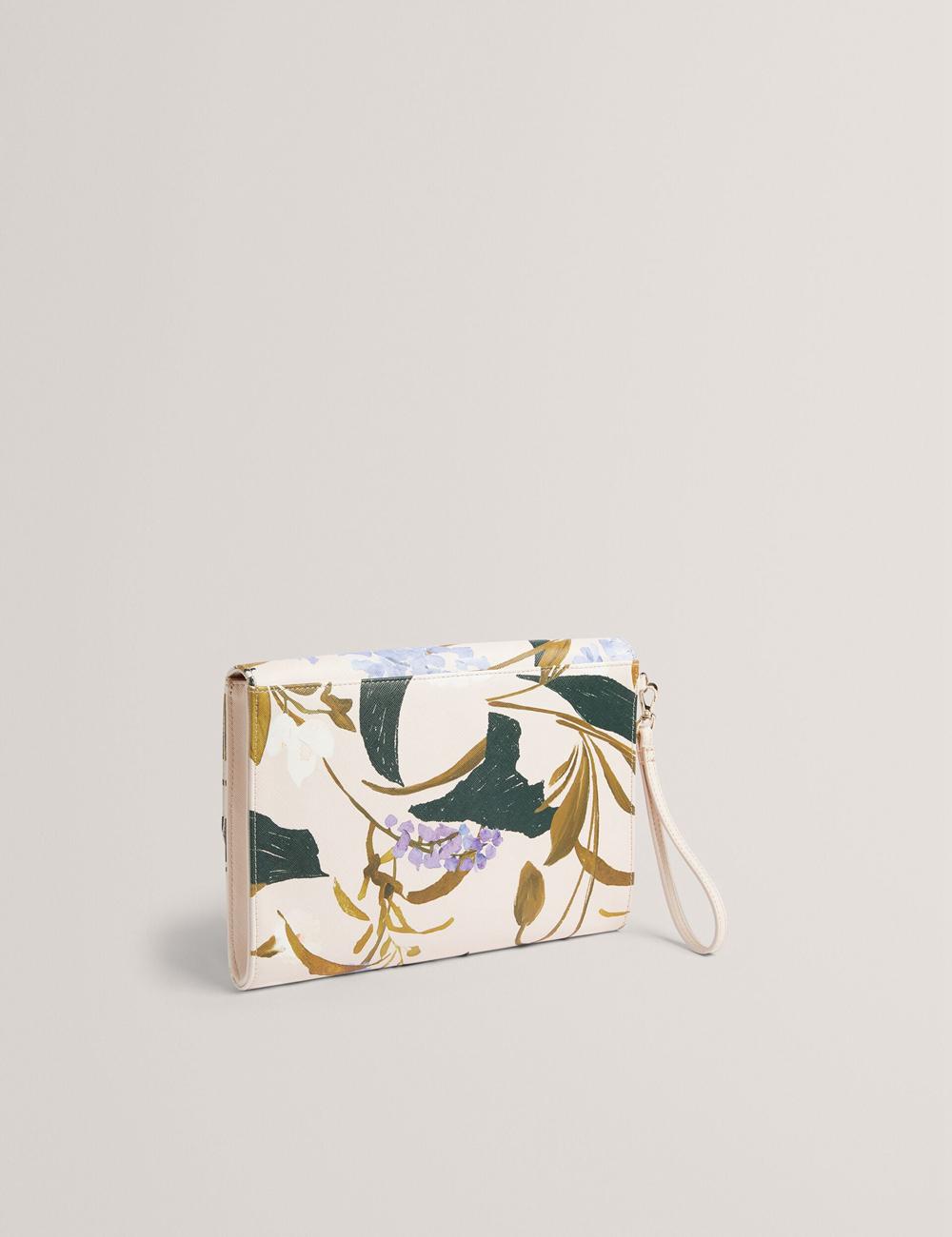 Pink Ted Baker POSEII - Floral Print Envelope Icon Clutch Women Clutch Bag | SG  1253-MVZCB