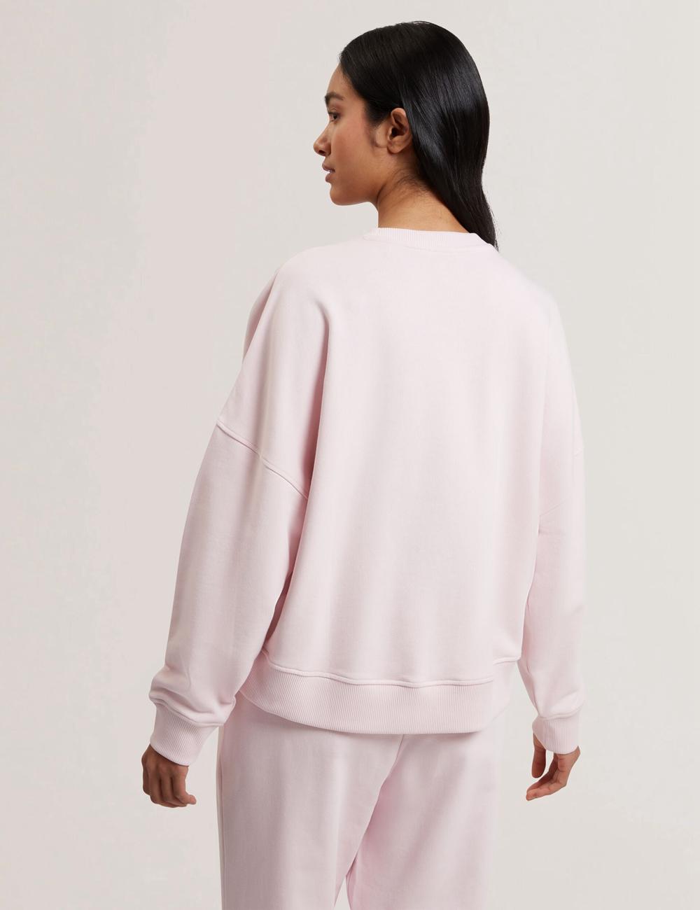 Pink Ted Baker STIILA - Embroidered Logo Pure Cotton Women Sweatshirts | SG  2459-CUQFW