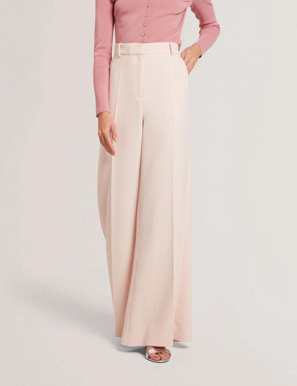 Pink Ted Baker TRAGAT - Ultra Wide Leg Woven Tailored Women Trousers | SG  9134-PSEBM