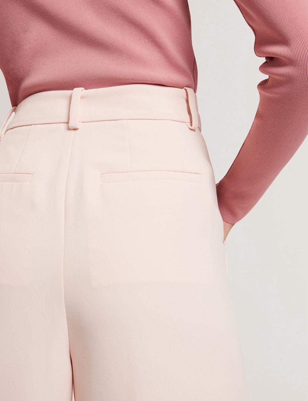 Pink Ted Baker TRAGAT - Ultra Wide Leg Woven Tailored Women Trousers | SG  9134-PSEBM