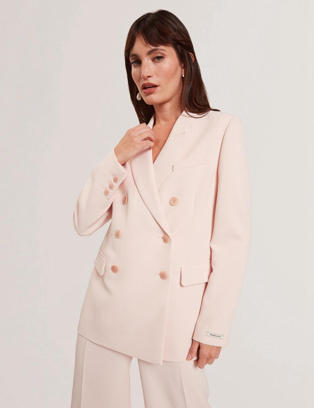 Pink Ted Baker TRAGA - Tailored Double Breasted Woven Women Blazers | SG  1479-GCOLD