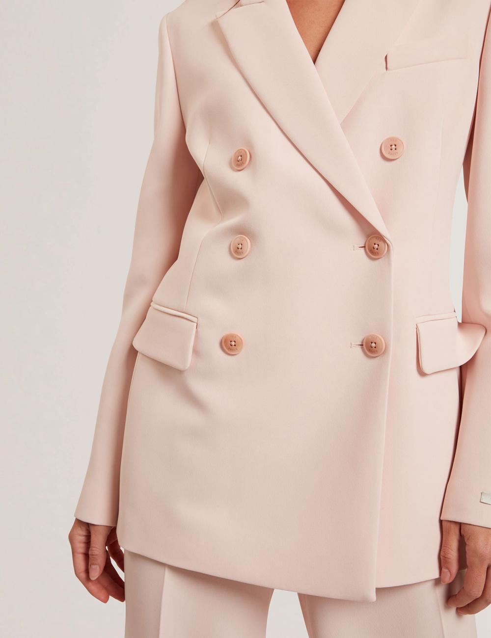 Pink Ted Baker TRAGA - Tailored Double Breasted Woven Women Blazers | SG  1479-GCOLD