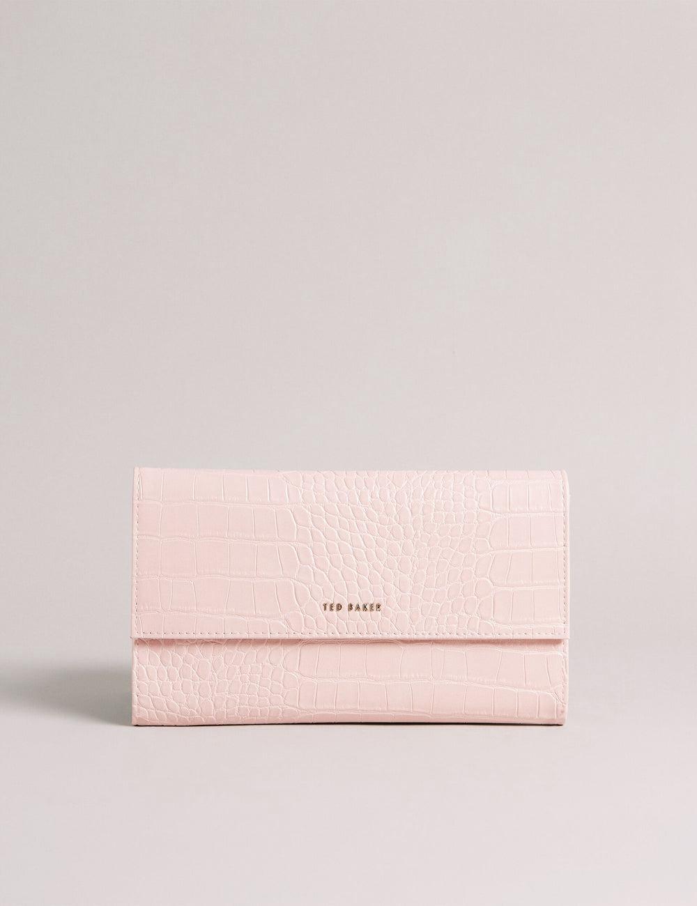 Pink Ted Baker TRAVELZ - Croc Faux Leather Travel Organiser Women Wallets | SG  0653-WEBQZ