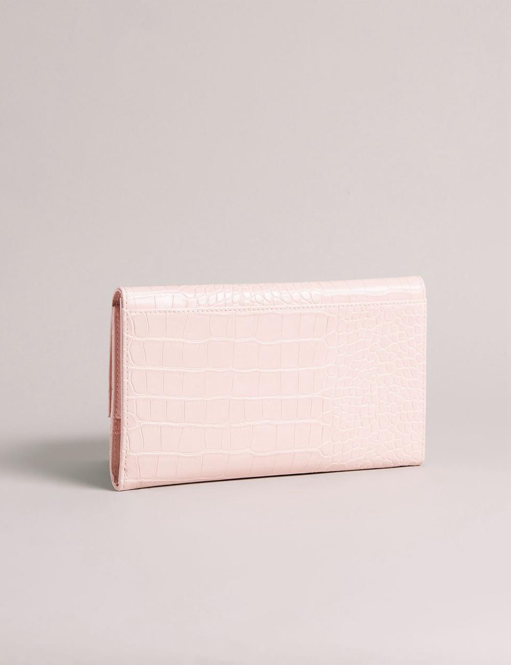 Pink Ted Baker TRAVELZ - Croc Faux Leather Travel Organiser Women Wallets | SG  0653-WEBQZ