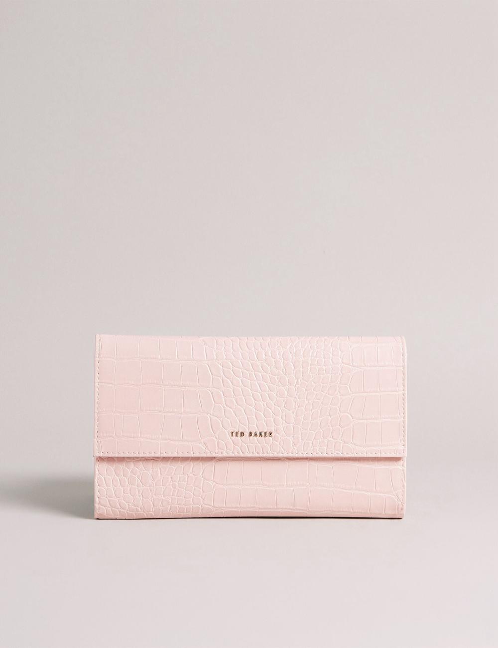 Pink Ted Baker TRAVELZ - Croc Faux Leather Travel Organiser Women Wallets | SG  0653-WEBQZ