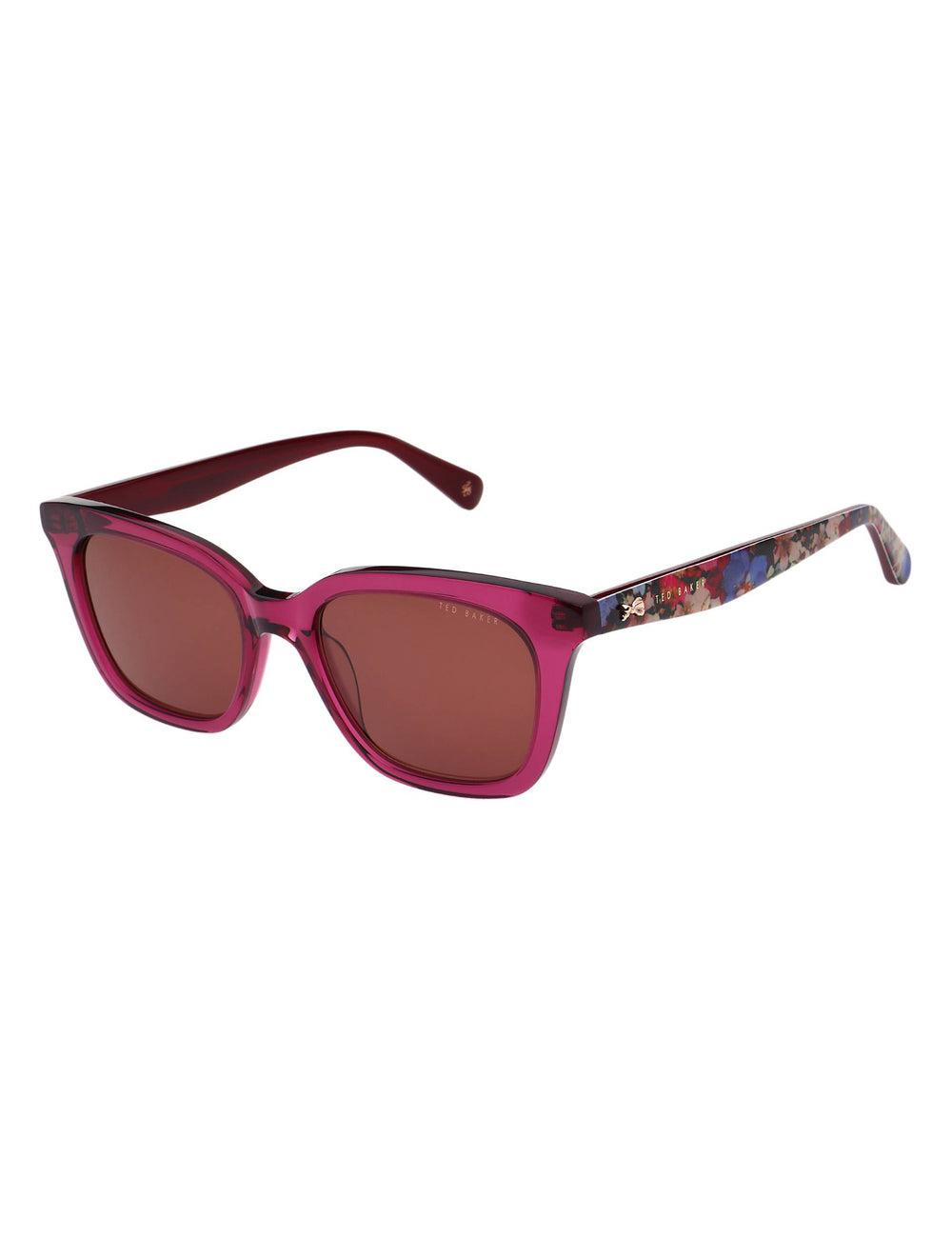 Raspberry Ted Baker TYDE - Square Cat Eye Print Detail Women Sunglasses | SG  4032-HMGAE
