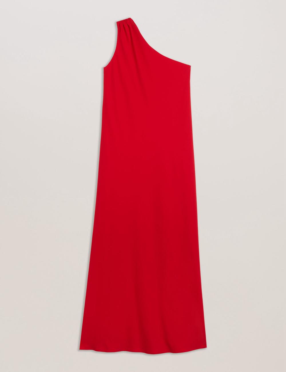 Red Ted Baker AISLI - One Shoulder Woven Women Maxi Dresses | SG  5170-JBIGF